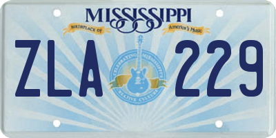 MS license plate ZLA229