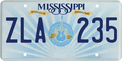 MS license plate ZLA235