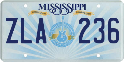 MS license plate ZLA236