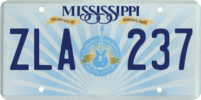 MS license plate ZLA237
