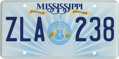 MS license plate ZLA238