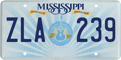 MS license plate ZLA239