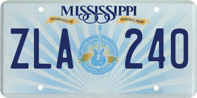 MS license plate ZLA240