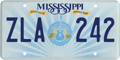 MS license plate ZLA242