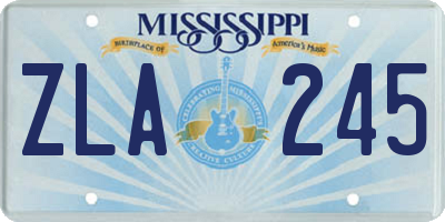 MS license plate ZLA245