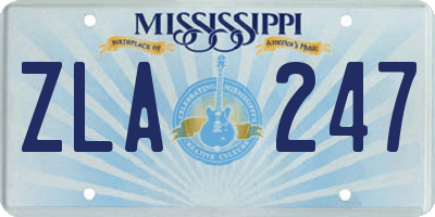 MS license plate ZLA247