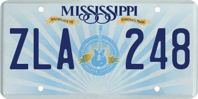 MS license plate ZLA248