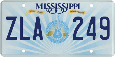 MS license plate ZLA249