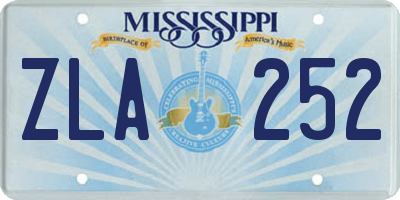 MS license plate ZLA252