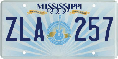 MS license plate ZLA257