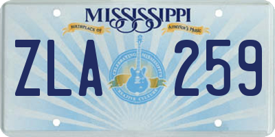 MS license plate ZLA259