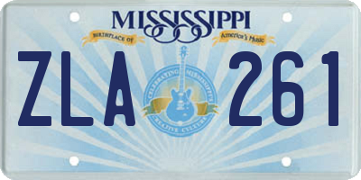 MS license plate ZLA261