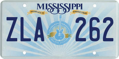 MS license plate ZLA262