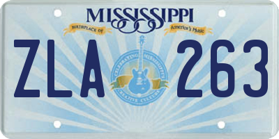 MS license plate ZLA263