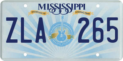 MS license plate ZLA265