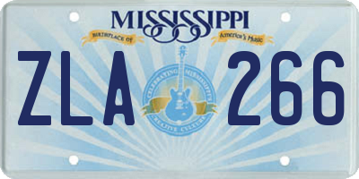 MS license plate ZLA266