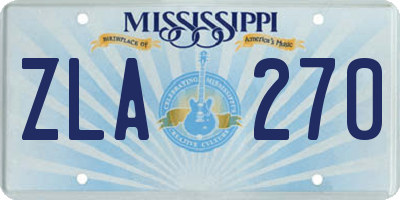 MS license plate ZLA270