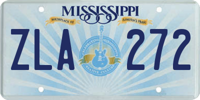 MS license plate ZLA272
