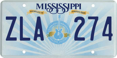 MS license plate ZLA274