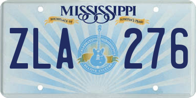 MS license plate ZLA276