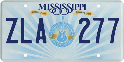 MS license plate ZLA277