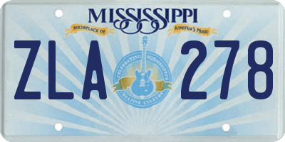 MS license plate ZLA278