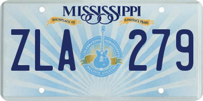 MS license plate ZLA279