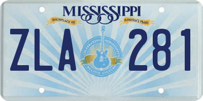 MS license plate ZLA281