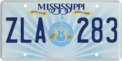 MS license plate ZLA283