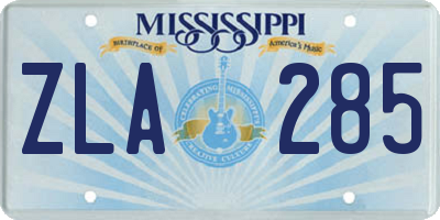 MS license plate ZLA285