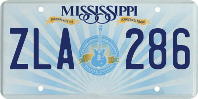 MS license plate ZLA286
