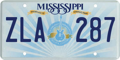 MS license plate ZLA287