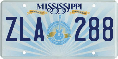 MS license plate ZLA288