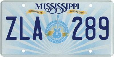 MS license plate ZLA289