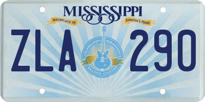 MS license plate ZLA290