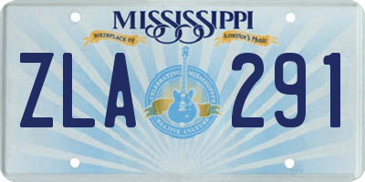 MS license plate ZLA291