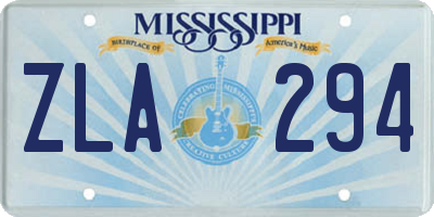 MS license plate ZLA294