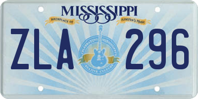MS license plate ZLA296