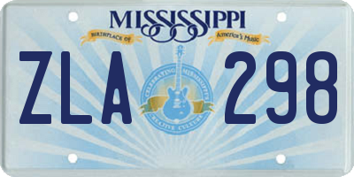 MS license plate ZLA298