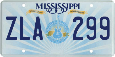 MS license plate ZLA299