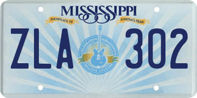 MS license plate ZLA302