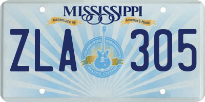 MS license plate ZLA305
