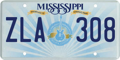 MS license plate ZLA308