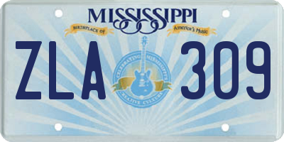 MS license plate ZLA309