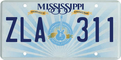MS license plate ZLA311