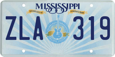 MS license plate ZLA319