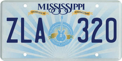 MS license plate ZLA320