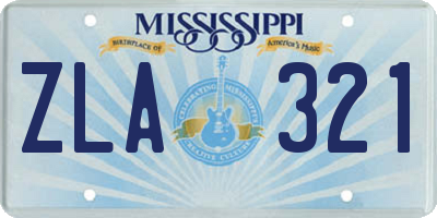 MS license plate ZLA321