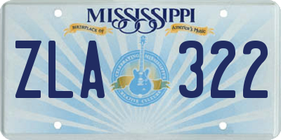 MS license plate ZLA322