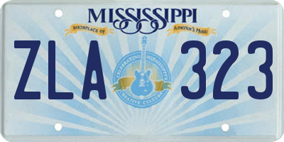 MS license plate ZLA323